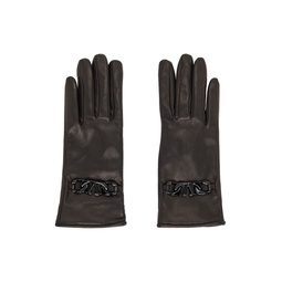 Black VLogo Chain Gloves 222807F012000