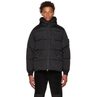 Black Quilted Down Jacket 222828M178027
