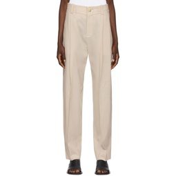 Beige Tapered Trousers 222875F087011