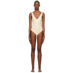 SSENSE Exclusive Off White Plunge One Piece Swimsuit 222879F103006