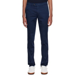 Navy Garment Dyed Trousers 222887M191001
