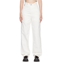 SSENSE Exclusive White Double Layer Jeans 222901F069016