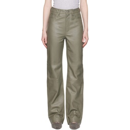 Taupe Lynn Leather Trousers 222985F084012
