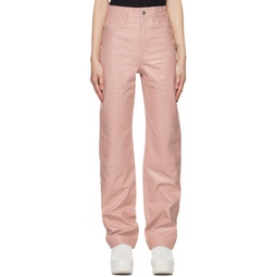 Pink Lynn Leather Trousers 222985F084014