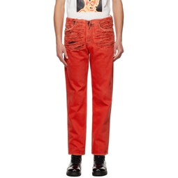 Red 2010 Straight Jeans 231001M186000