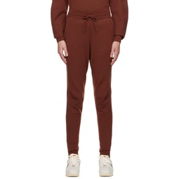 Brown Embroidered Lounge Pants 231011F086044