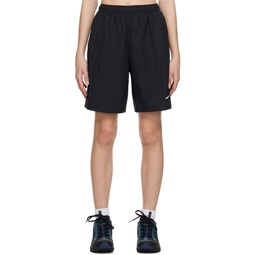 Black Embroidered Shorts 231011F088015
