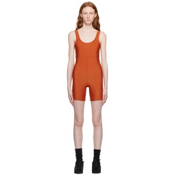 Orange Paneled One Piece Swimsuit 231011F103007