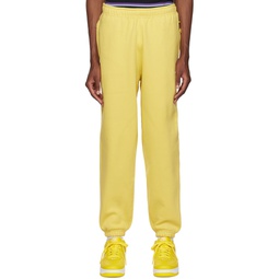 Yellow Embroidered Lounge Pants 231011M190043