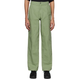 Green Double Panel Trousers 231011M191006
