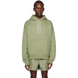 Green Embroidered Hoodie 231011M202045