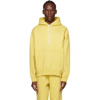 Yellow Embroidered Hoodie 231011M202047