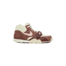 Off White   Burgundy Air Trainer 1 Sneakers 231011M237166