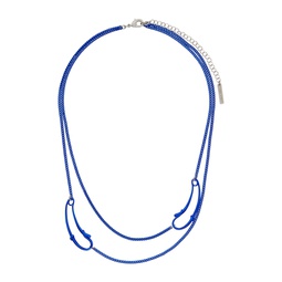 Blue Safety Chain Necklace 231014M145002