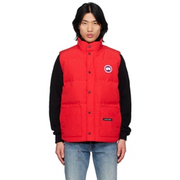Red Freestyle Crew Down Vest 231014M178021