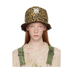 Khaki Leopard Bucket Hat 231021F015002