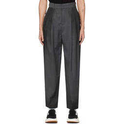 Gray Pleated Trousers 231039F087012