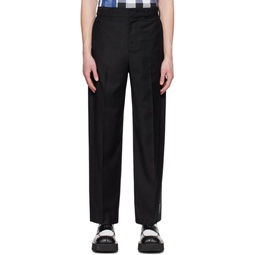 Black Pleated Trousers 231039M191007