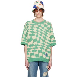 Green   White Wave Sweater 231039M201001