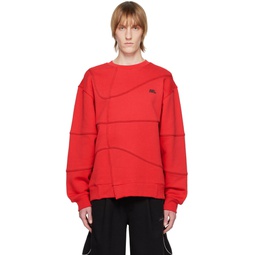 Red Paneled Sweatshirt 231039M204009