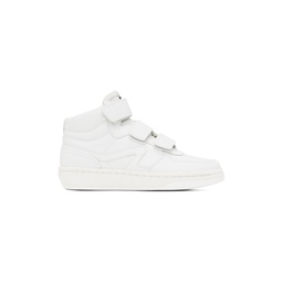 White Retro Court Sneakers 231055F127002
