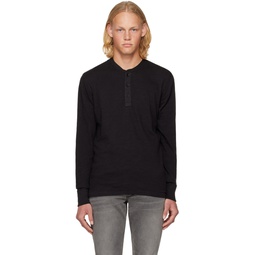 Black Classic Flame Henley 231055M211003