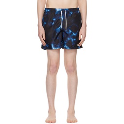 Navy Shibori Ne Maki Swim Shorts 231059M208016