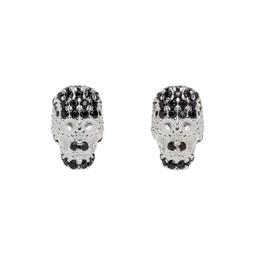SSENSE Exclusive Silver Dusted Skull Earrings 231068M144010
