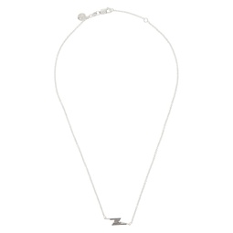 SSENSE Exclusive Silver Dusted Bolt Necklace 231068M145004