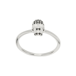 SSENSE Exclusive Silver Dusted Skull Ring 231068M147002