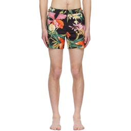 Black Bold Orchid Swim Shorts 231076M208000