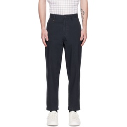Navy Relaxed Fit Trousers 231085M191021