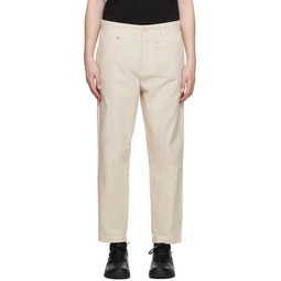 Beige Relaxed Fit Trousers 231085M191023