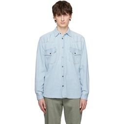 Blue Relaxed Fit Denim Shirt 231085M192020