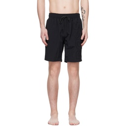 Black Embroidered Swim Shorts 231085M208010