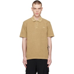 Beige Embroidered Polo 231085M212038