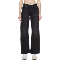 Black Relaxed Fit Jeans 231099F069029