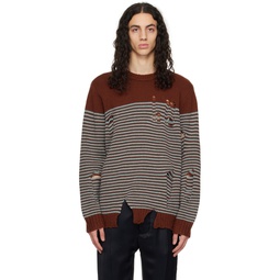 Brown Mega Shred Sweater 231101M201000