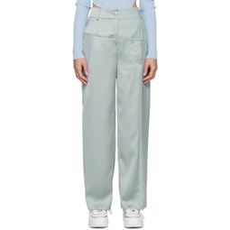 Gray Paneled Trousers 231107F087000