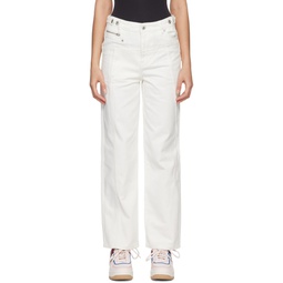 White Deconstructed Jeans 231107F087001
