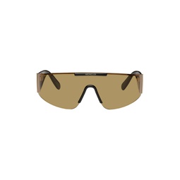 Black   Gold Shield Sunglasses 231111M134031