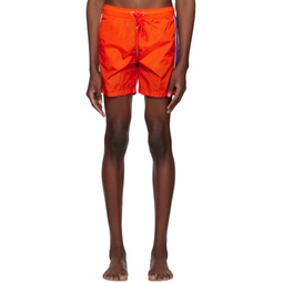 Orange Drawstring Swim Shorts 231111M208012