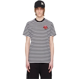 Black   White Striped T Shirt 231111M213090