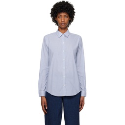 White   Blue Striped Shirt 231128F109003