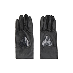 Black Paneled Gloves 231129F012000