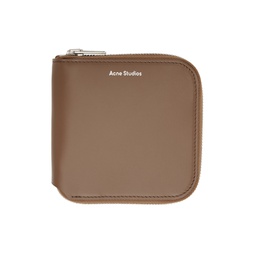Brown Zippered Wallet 231129F040001