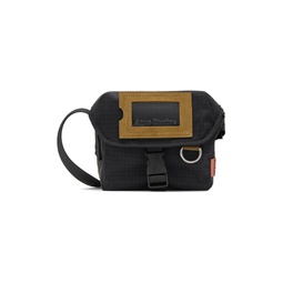 Black Mini Foldover Flap Messenger Bag 231129F048037