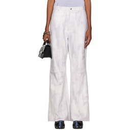 SSENSE Exclusive White Leather Trousers 231129F084001