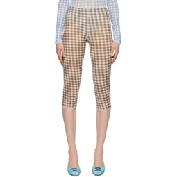 Beige Check Trousers 231129F087007