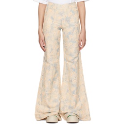 Yellow   Blue Printed Trousers 231129F087014